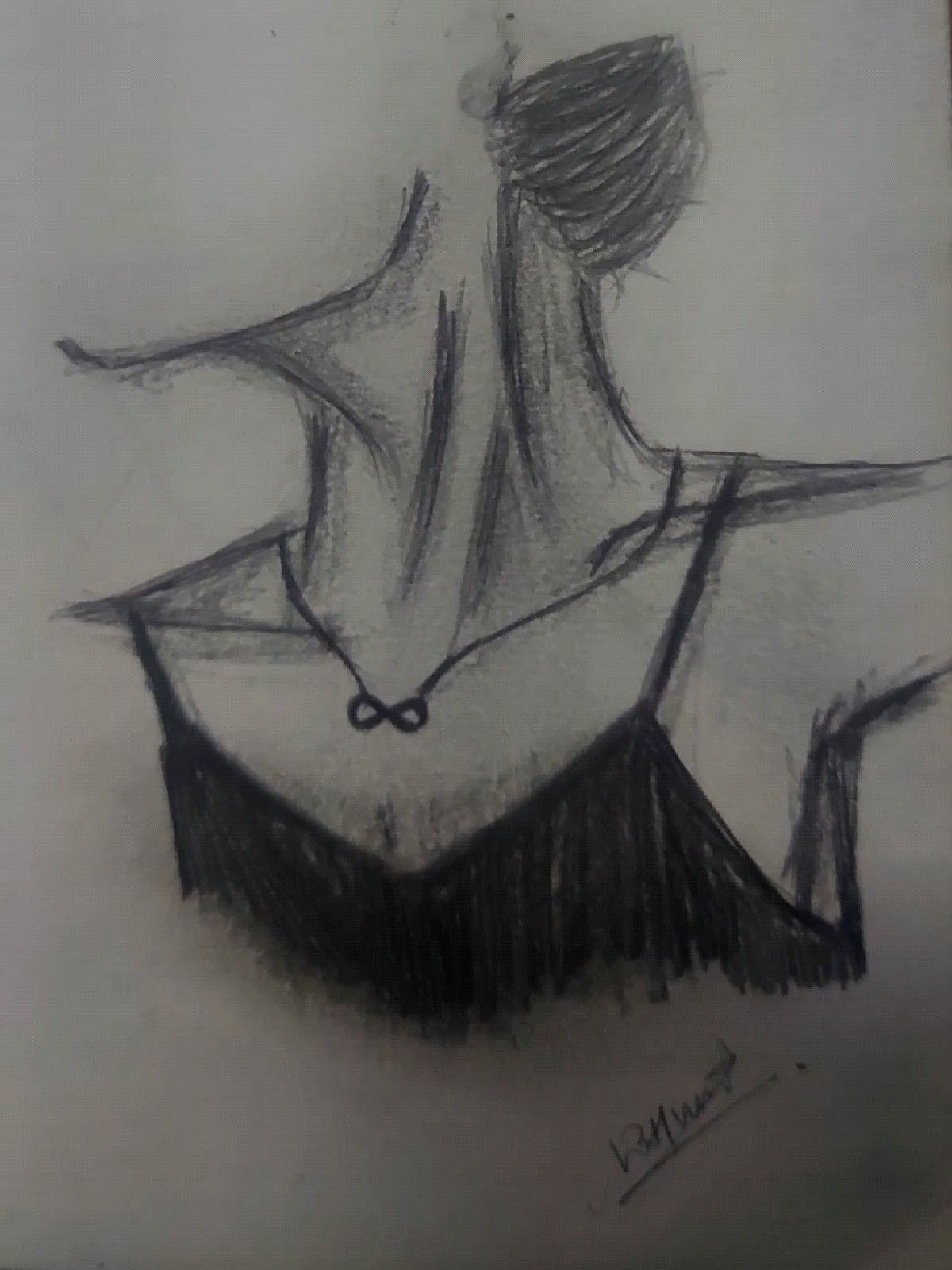 Aesthetic Hidden Face Girl Pic Black & White