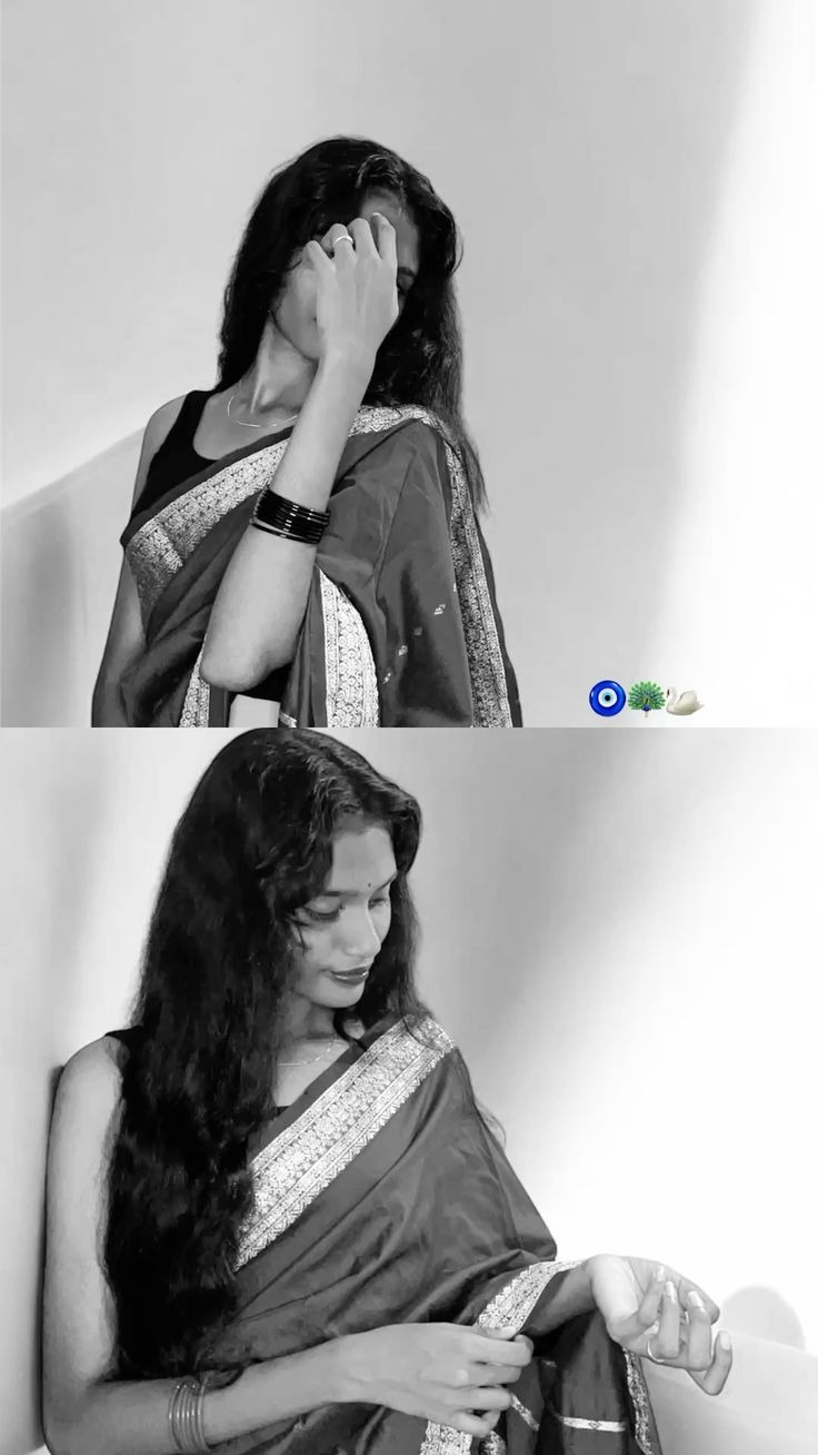 Aesthetic Hidden Face Girl Pic Black & White